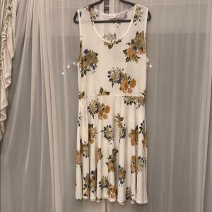LuLaRoe Cream Tank Midi Sundress Size 2XL